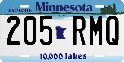 MN license plate 205RMQ