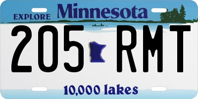 MN license plate 205RMT
