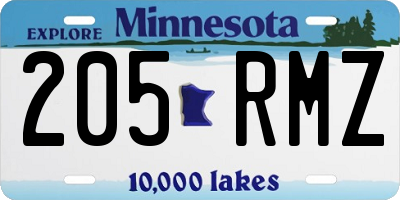 MN license plate 205RMZ