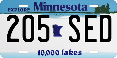 MN license plate 205SED