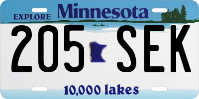 MN license plate 205SEK