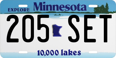 MN license plate 205SET