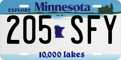 MN license plate 205SFY