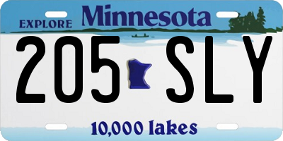 MN license plate 205SLY