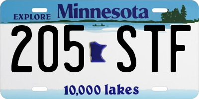 MN license plate 205STF