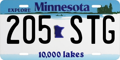 MN license plate 205STG