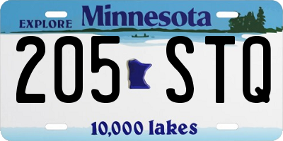 MN license plate 205STQ