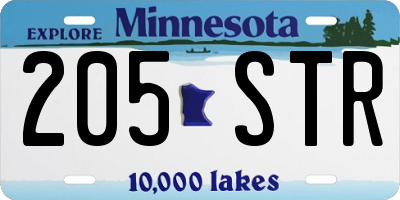 MN license plate 205STR