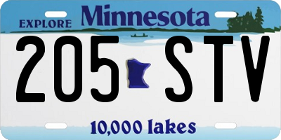 MN license plate 205STV
