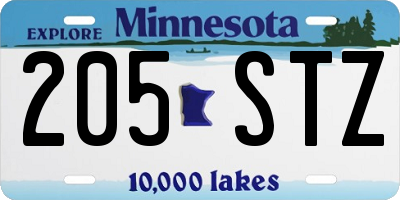 MN license plate 205STZ