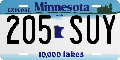 MN license plate 205SUY