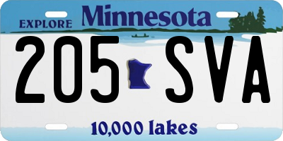 MN license plate 205SVA