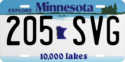 MN license plate 205SVG