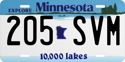 MN license plate 205SVM