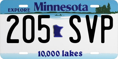 MN license plate 205SVP