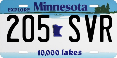 MN license plate 205SVR