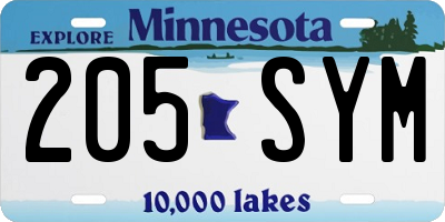MN license plate 205SYM
