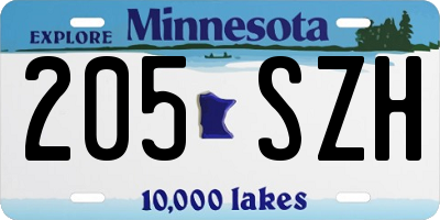 MN license plate 205SZH