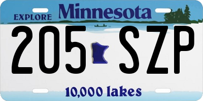 MN license plate 205SZP