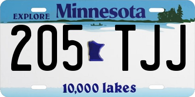 MN license plate 205TJJ