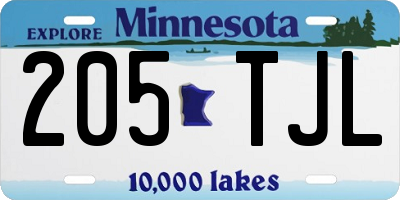 MN license plate 205TJL