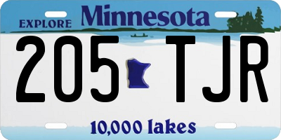 MN license plate 205TJR