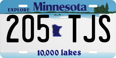 MN license plate 205TJS