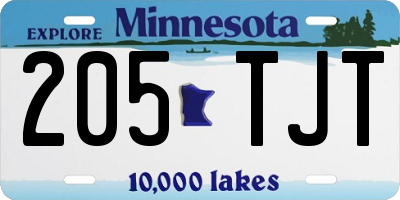 MN license plate 205TJT
