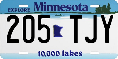 MN license plate 205TJY