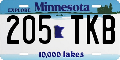 MN license plate 205TKB
