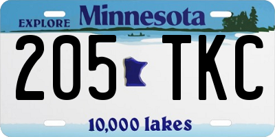 MN license plate 205TKC