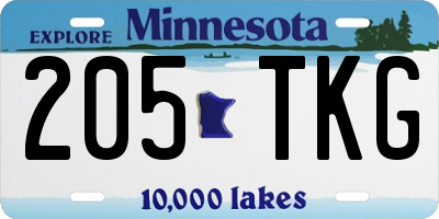 MN license plate 205TKG