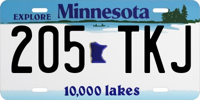MN license plate 205TKJ