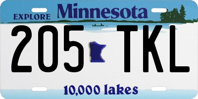 MN license plate 205TKL