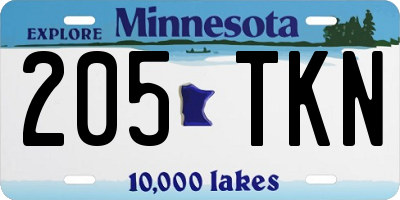 MN license plate 205TKN