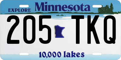 MN license plate 205TKQ
