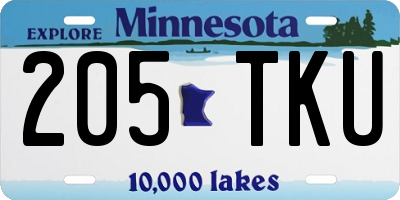 MN license plate 205TKU