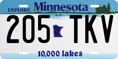 MN license plate 205TKV