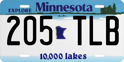 MN license plate 205TLB