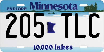 MN license plate 205TLC