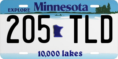 MN license plate 205TLD