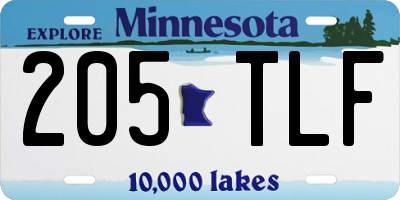 MN license plate 205TLF
