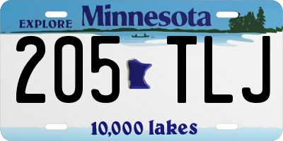 MN license plate 205TLJ