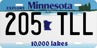 MN license plate 205TLL