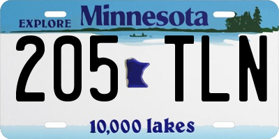 MN license plate 205TLN