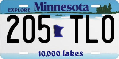 MN license plate 205TLO