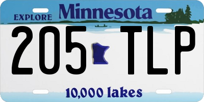 MN license plate 205TLP