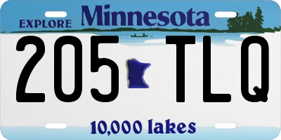 MN license plate 205TLQ