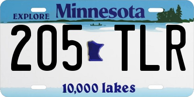 MN license plate 205TLR