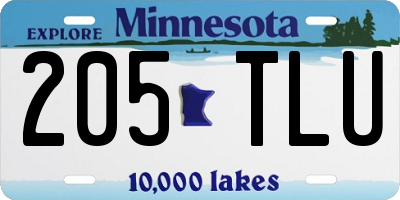 MN license plate 205TLU
